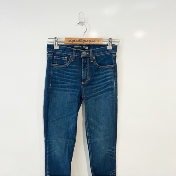 Veronica Beard Debbie High Rise Skinny Jeans Snap Button Side Vent - Picture 7 of 15